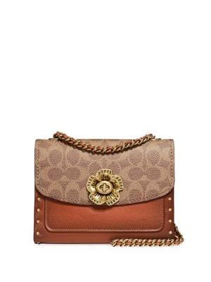 Coach Parker 18 Canvas And Leather Shoulder Bag
