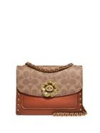 Coach Parker 18 Canvas And Leather Shoulder Bag