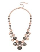 Kenneth Cole New York Supercharged Blush And Druzy Stone Statement Frontal Necklace