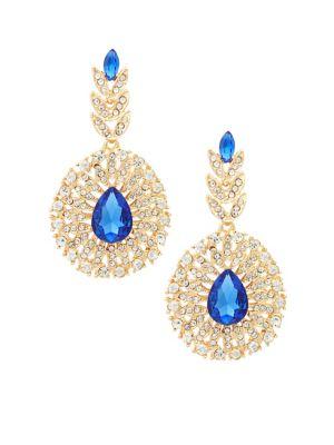 Design Lab Sapphire & Rhinestone Teardrop Earrings