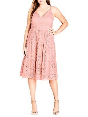 City Chic Plus Sweet Kiss Lace Dress
