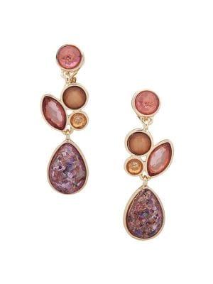 Anne Klein Goldtone & Mother-of-pearl Clip-on Earrings