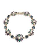 Marchesa Goldtone, Faux Pearl & Crystal Floral Bracelet