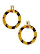 Catherine Stein Designs Inc Goldtone And Cubic Zirconia Tortoiseshell Drop Earrings