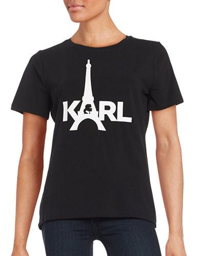 Karl Lagerfeld Paris Solid Eiffel Tower Tee
