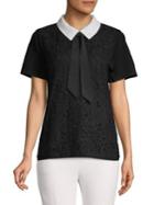 Karl Lagerfeld Paris Tie Lace Top