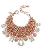 Badgley Mischka 6mm-7mm Freshwater Pearl And Crystal Faceted Statement Necklace