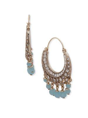 Jenny Packham Faceted Crystal Shaky Hoop Earrings