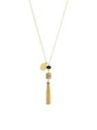 Etienne Aigner Horn & Bone Bead Tassel Necklace