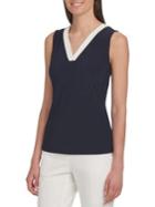 Tommy Hilfiger Contrast Sleeveless V-neck Top