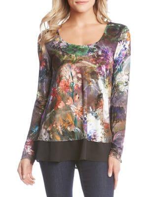 Karen Kane Contrast Hem Top