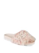 Kennel & Schmenger Embellished Rabbit Fur And Leather Slides