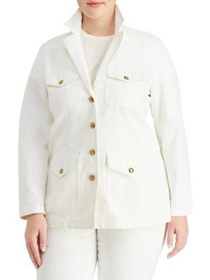 Lauren Ralph Lauren Plus Denim Military Jacket