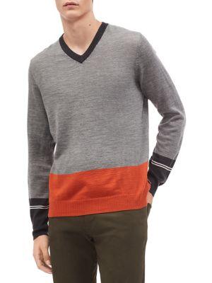 Calvin Klein Colorblock V-neck Sweater