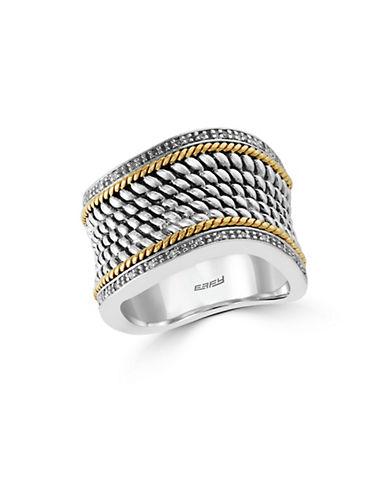 Effy 14k Yellow Gold, 925 Sterling Silver And Diamond Ring