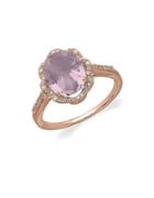 Lord & Taylor 14kt. Rose Gold Diamond And Pink Amethyst Ring