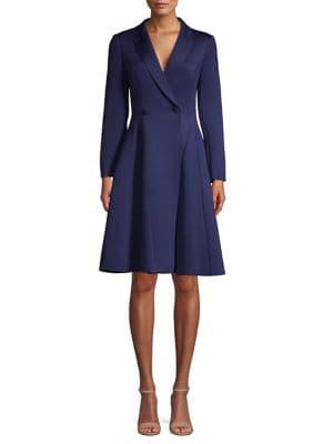 Badgley Mischka Platinum Classic A-line Scuba Coat Dress