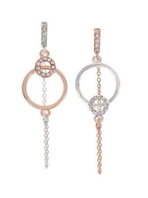 Bcbgeneration Two-tone Link & Chain Mismatch Front-back Earrings