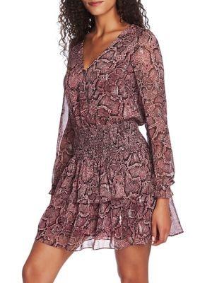 1.state Snake-print A-line Dress