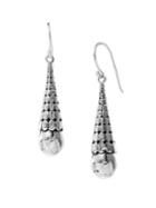 Lord & Taylor 925 Sterling Silver Textured Cone Drop Earrings