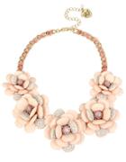 Betsey Johnson Crystal And Faceted Stone Flower Necklace