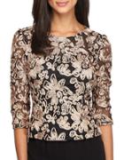 Alex Evenings Emboidered Floral Top