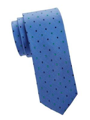 Black Brown Multi-color Dotted Silk Tie