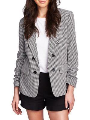 1.state Ruched Sleeve Button Front Blazer