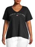 Tommy Hilfiger Plus Logo Cotton Blend Top