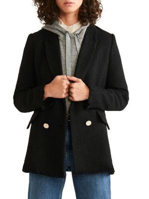 Mango Double-breasted Tweed Jacket