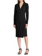 Lauren Ralph Lauren Long-sleeve Faux Wrap Jersey Dress