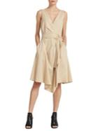 Donna Karan Belted Cotton Wrap Dress