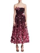 Marchesa Notte 3d Floral Corset A-line Dress