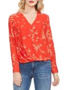 Vince Camuto Sunrise Bay Floral Wrap Front Blouse