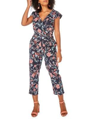 Dorothy Perkins Floral Wrap Cotton Jumpsuit