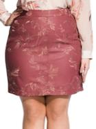 City Chic Plus Sweetly Embroidered Faux-leather Skirt