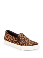 Lauren Ralph Lauren Leopard-dot Calf Hair Sneakers