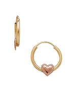 Lord & Taylor 14k Yellow Gold And 14k Rose Gold Endless Hoop Earrings