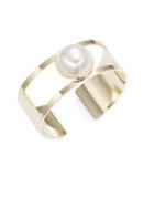 Design Lab Lord & Taylor Faux Pearl-accented Cutout Cuff Bracelet