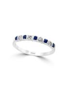 Effy 14k White Gold, Diamond & Sapphire Band Ring