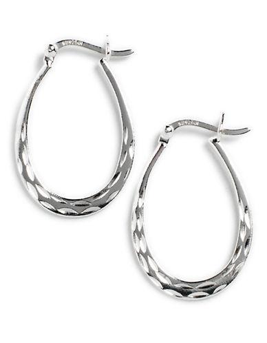 Lord & Taylor Sterling Silver Textured Hoop Earrings