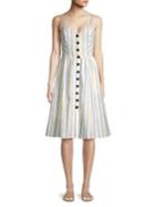 Vince Camuto Striped Button Front Dress