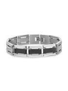 Lord & Taylor Stainless Steel Square Link Bracelet