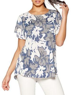 Quiz Oversized Floral-print Tee