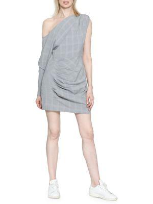 Walter Baker Lindsey Plaid One-shoulder Dress