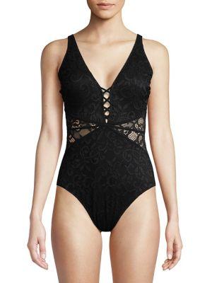 Profile By Gottex Shalimar One-piece Lace D-cup Swimsuit