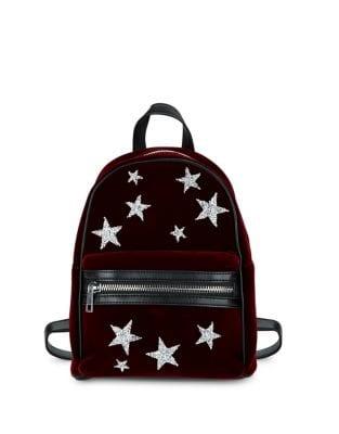 Design Lab Star Rhinestone Velvet Backpack