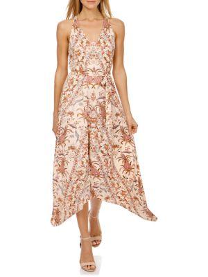 Lucky Brand Printed Handkerchief Dress