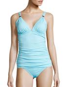 Tommy Bahama Pearl Solids Ruched Tankini Top