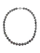 Sonatina 14k White Gold & Black Round Tahitian Cultured Pearl Necklace